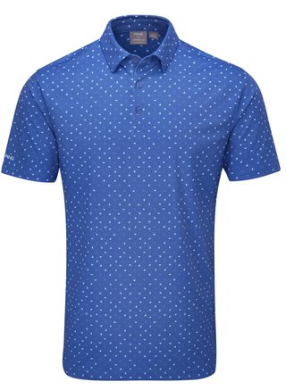 PING Ephron Printed polo da uomo, bright cobalt multi