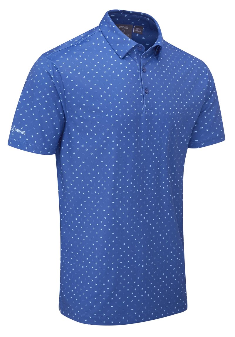 PING Ephron Printed polo da uomo, bright cobalt multi