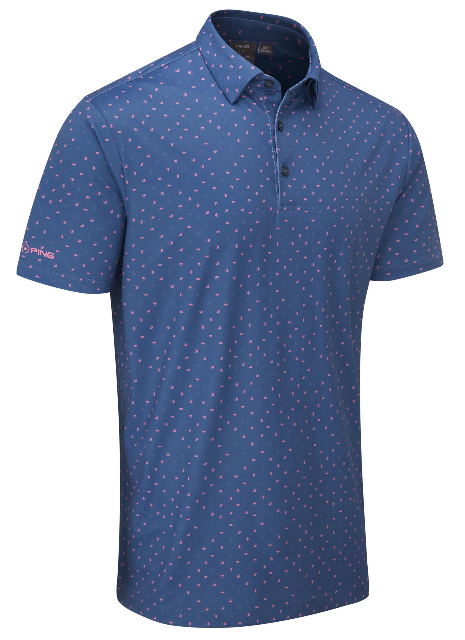 PING Ephron Printed polo da uomo, stellar multi