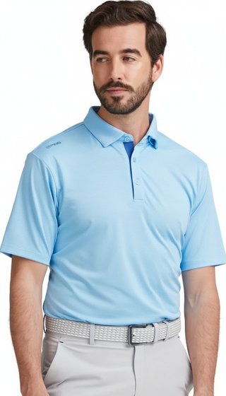 PING Claude Camo Mesh polo da uomo, baltic sea