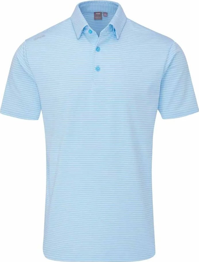 PING Langford polo uomo, baltic sea/white