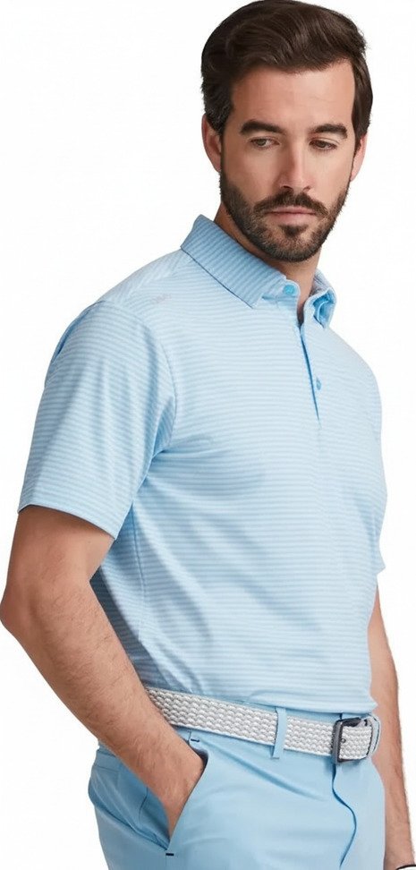 PING Langford polo uomo, baltic sea/white