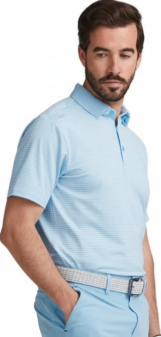 PING Langford polo uomo, baltic sea/white