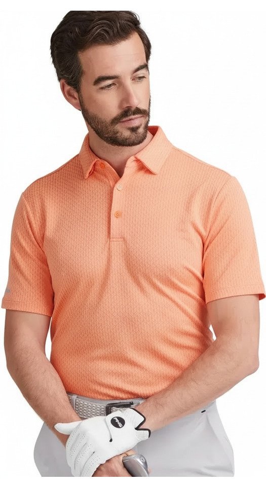 PING Hershel polo uomo, wild salmon multi