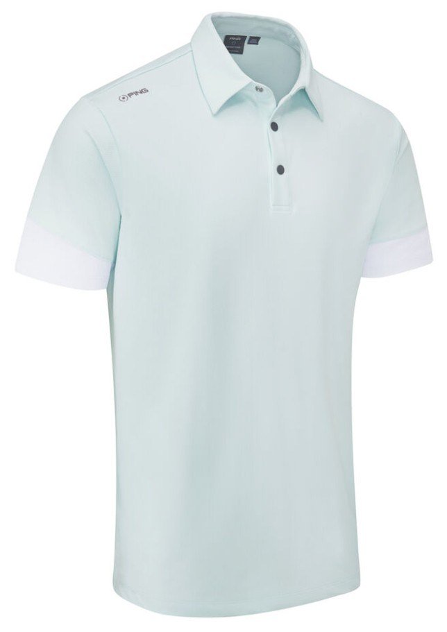 PING Ty polo da uomo, seaspray/bianco