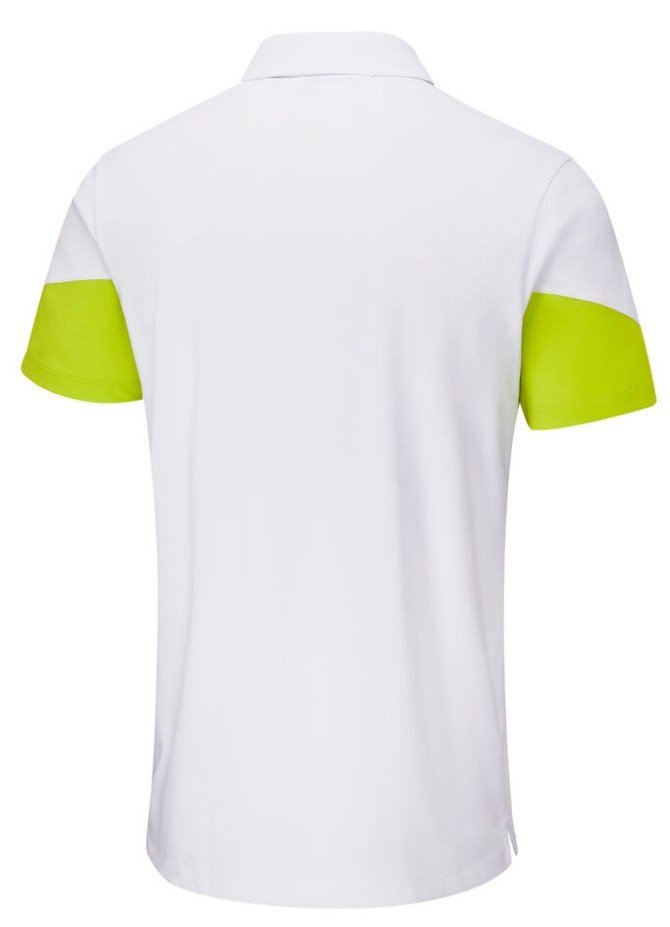 PING Ty polo da uomo, bianco/lime