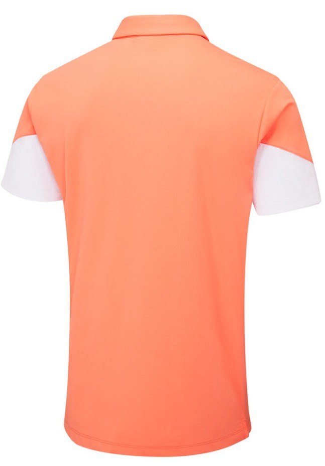 PING Ty polo da uomo, wild salmon/bianco