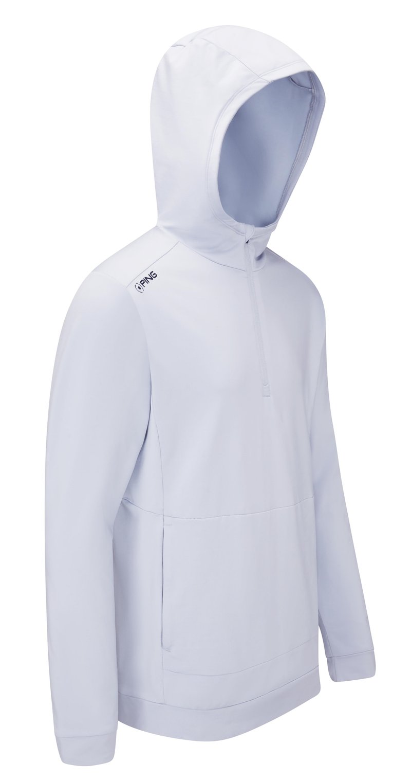 PING Haldon Hooded Fleece felpa da uomo, pearl grey