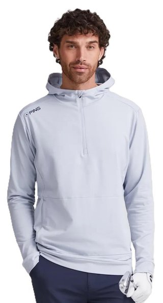 PING Haldon Hooded Fleece felpa da uomo, pearl grey