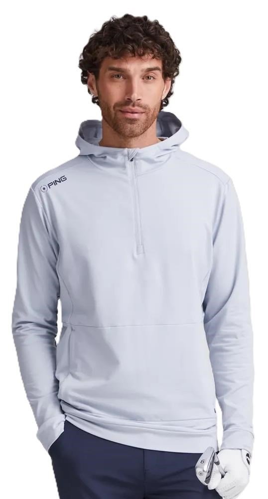 PING Haldon Hooded Fleece felpa da uomo, pearl grey