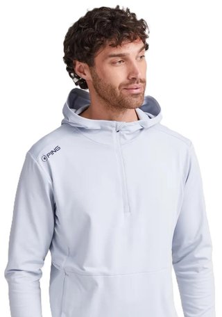 PING Haldon Hooded Fleece felpa da uomo, pearl grey