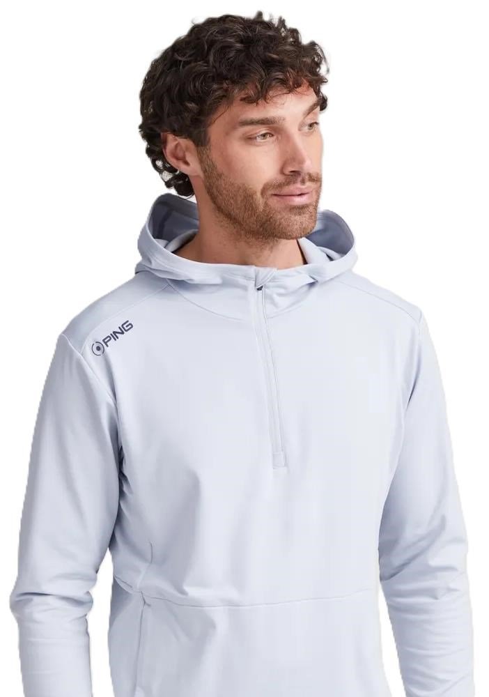 PING Haldon Hooded Fleece felpa da uomo, pearl grey
