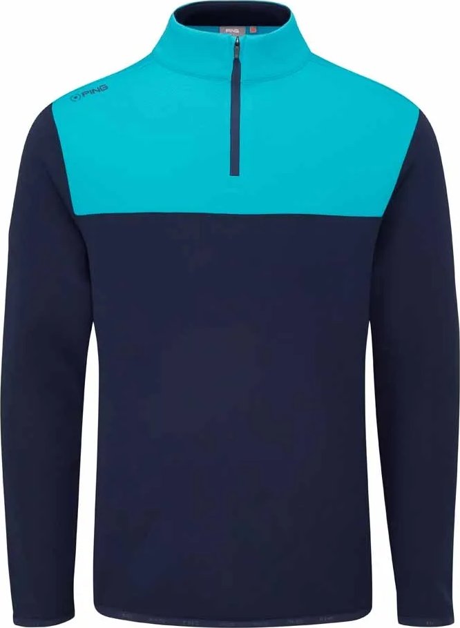 PING Kinver felpa uomo, navy/turchese