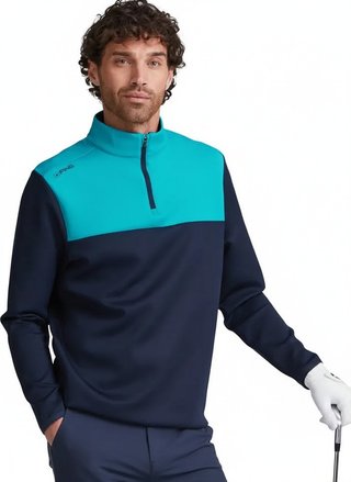 PING Kinver felpa uomo, navy/turchese