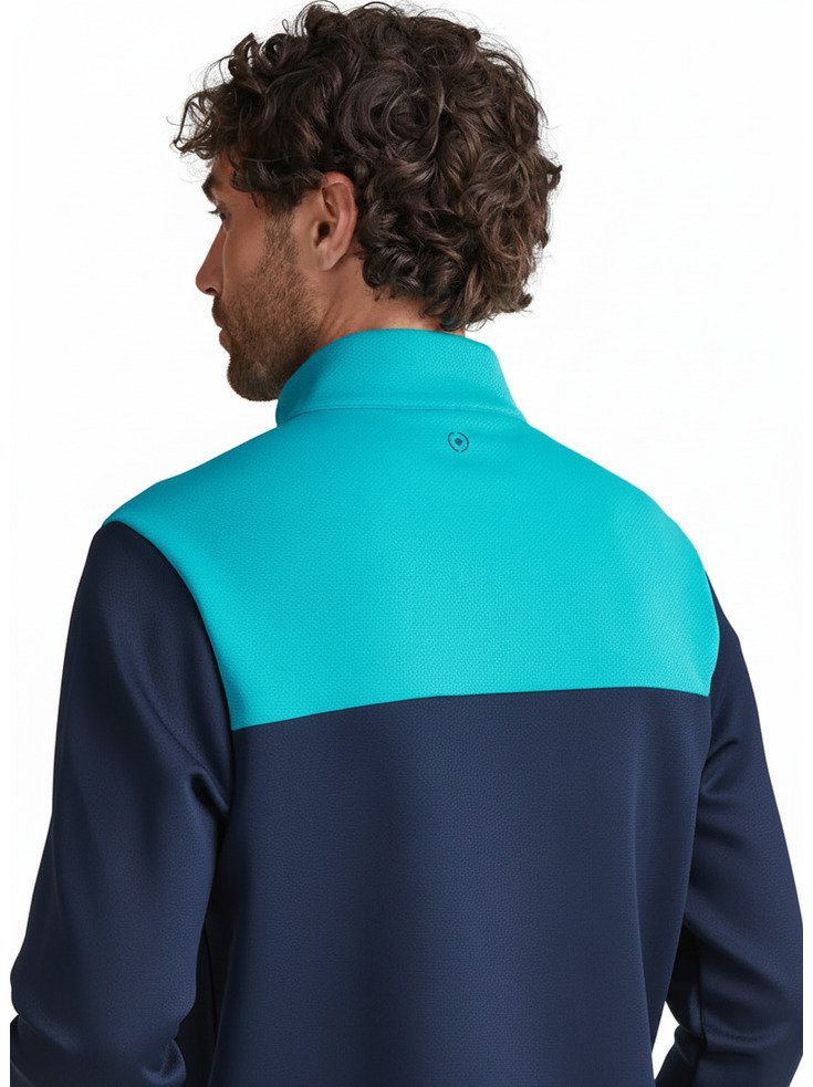 PING Kinver felpa uomo, navy/turchese