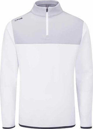 PING Kinver felpa uomo, bianco/grigio perla