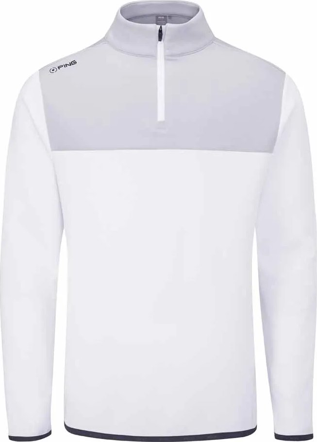 PING Kinver felpa uomo, bianco/grigio perla