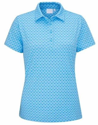 PING Aeria Printed polo da donna, azure geo