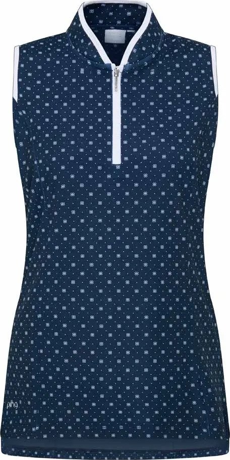 PING Penola Printed Sleeveless polo da donna, micro monogram