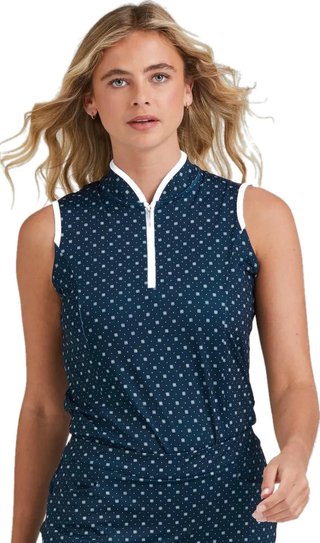 PING Penola Printed Sleeveless polo da donna, micro monogram