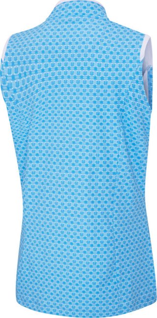 PING Penola Printed Sleeveless polo donna, azuro geo