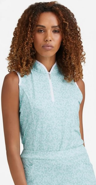 PING Penola Printed Sleeveless polo da donna, splash