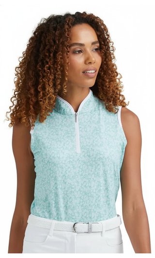 PING Penola Printed Sleeveless polo da donna, splash