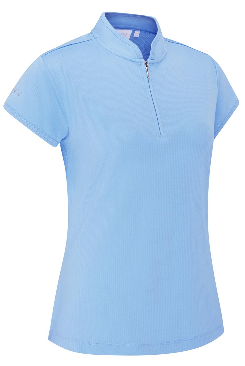 PING Evetta Jacquard polo da donna, infinity blue
