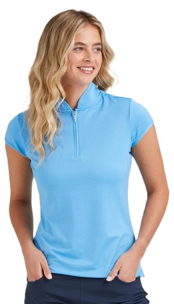 PING Evetta Jacquard polo da donna, infinity blue