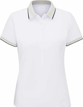 PING Viviana Tipped polo da donna, bianco/pebble