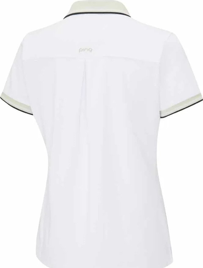 PING Viviana Tipped polo da donna, bianco/pebble