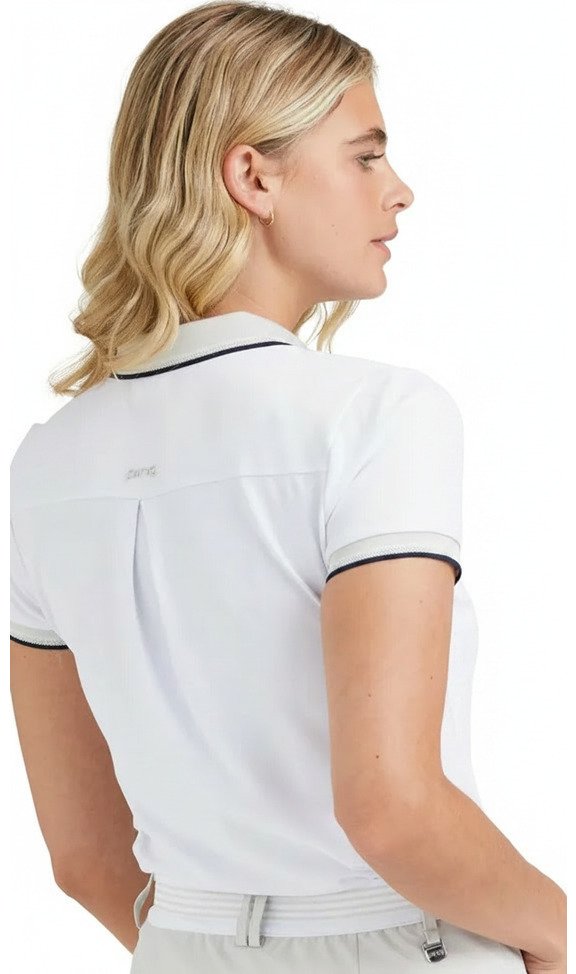PING Viviana Tipped polo da donna, bianco/pebble