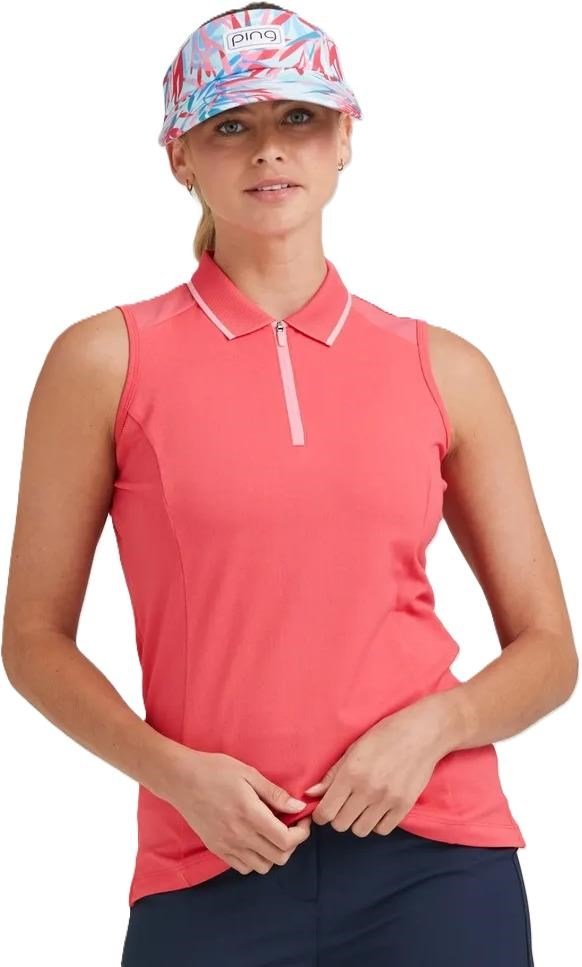 PING Eben Sleeveless polo da donna, paradise pink