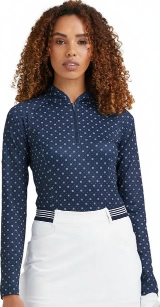 PING Arwen Printed Longsleeve polo da donna, micro monogram