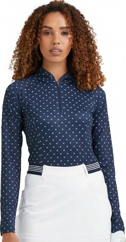 PING Arwen Printed Longsleeve polo da donna, micro monogram