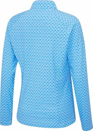 PING Arwen Printed Longsleeve polo da donna, azure geo
