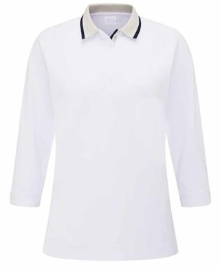 PING Alicia polo da donna, bianco/pebble
