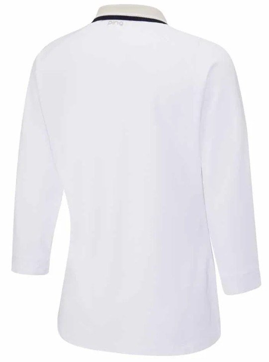 PING Alicia polo da donna, bianco/pebble