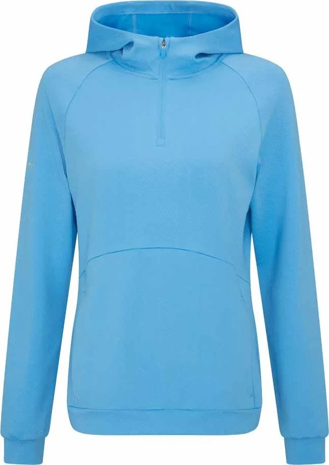PING Rhona Textured felpa con cappuccio da donna, infinity blue