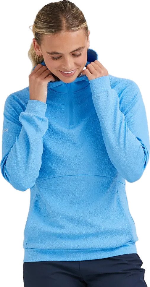 PING Rhona Textured felpa con cappuccio da donna, infinity blue