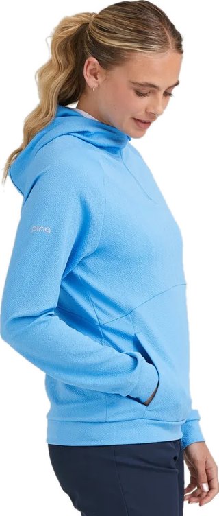 PING Rhona Textured felpa con cappuccio da donna, infinity blue