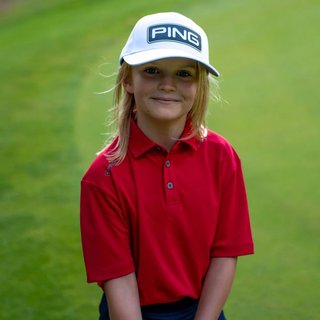 PING Lindum Junior polo da bambino, rich red