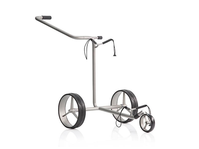 JuStar Silver carrello manuale a 3 ruote, finitura titanio argento + borsa da trasporto Classic, freno meccanico
