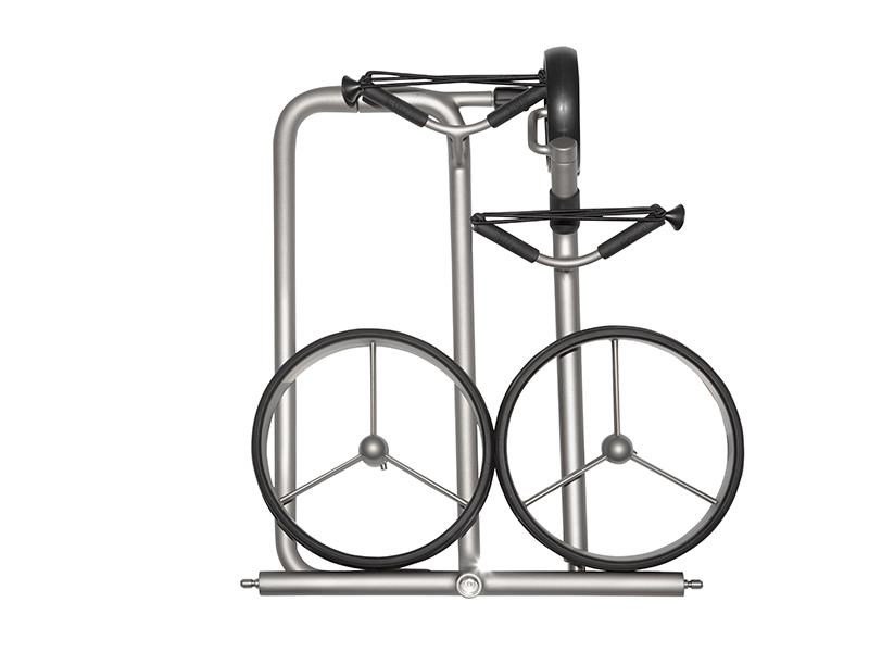 JuStar Silver carrello manuale a 3 ruote, finitura titanio argento + borsa da trasporto Classic, freno meccanico