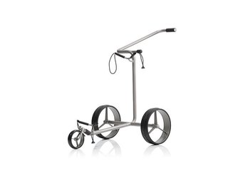 JuStar Silver carrello manuale a 3 ruote, finitura titanio argento + borsa da trasporto Classic, freno meccanico