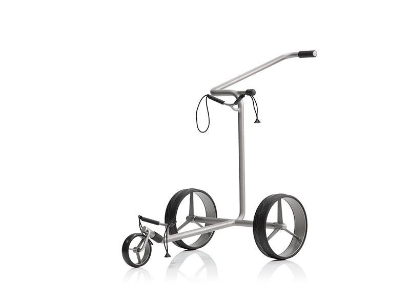JuStar Silver carrello manuale a 3 ruote, finitura titanio argento + borsa da trasporto Classic, freno meccanico