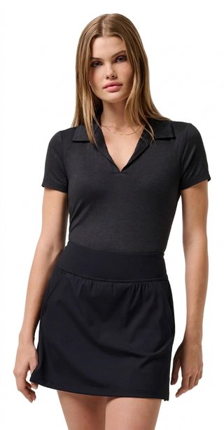 Travis Mathew Skyloft Light polo da donna, heather black