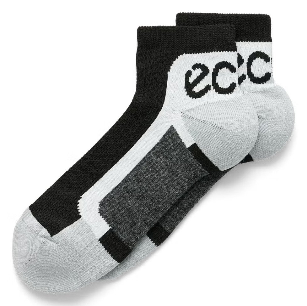 Ecco Tech Sporty Ankle-Cut calzini, Black/White