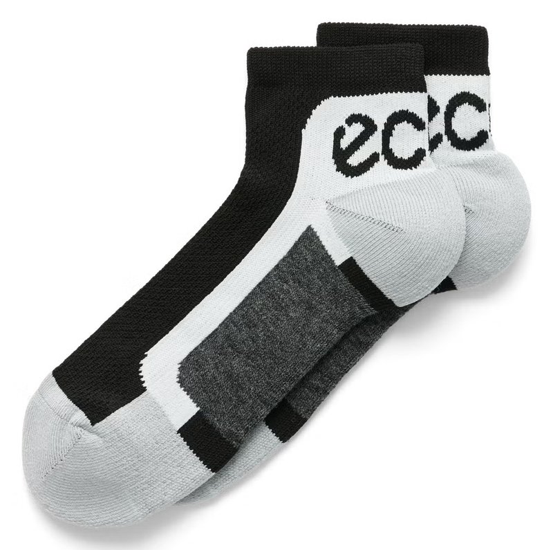 Ecco Tech Sporty Ankle-Cut calzini, Black/White
