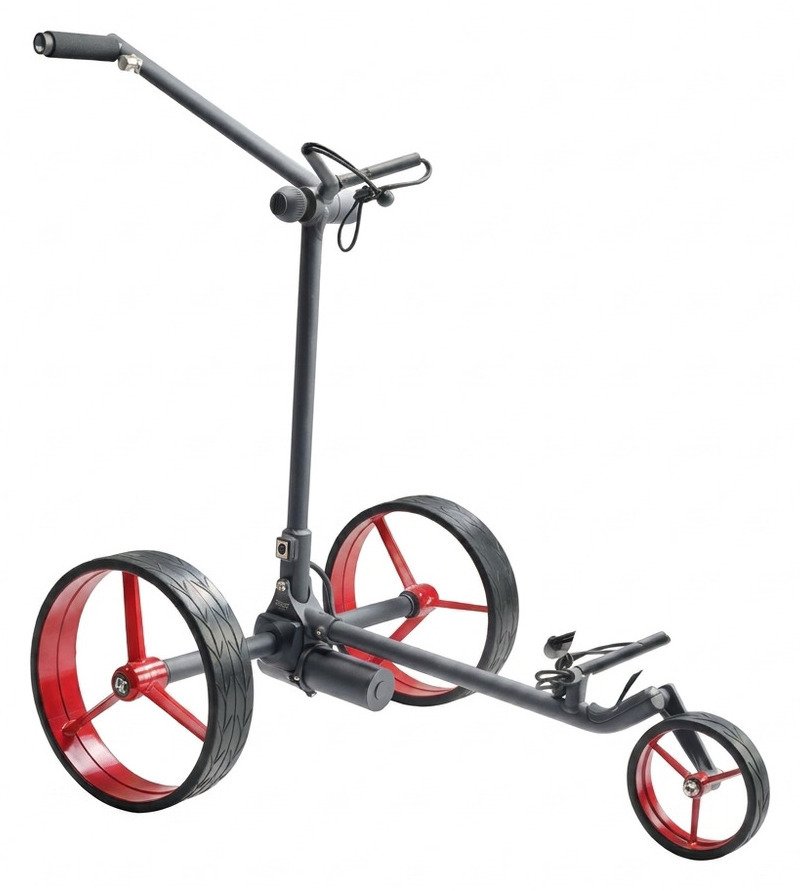Davies Caddy SMART DHC carrello elettrico, nero/ruote rosse